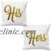 HIS AND HERS CUSHION COVERS VALENTINES DAY COUPLES PARTNERS WEDDING GIFT LOVERS   162870013544